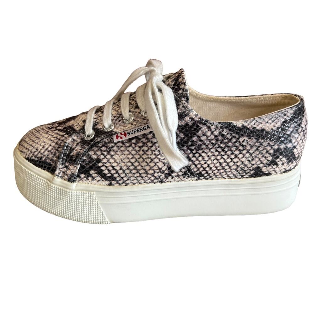 Superga Platform Sneakers Phython Snake Print 37.5